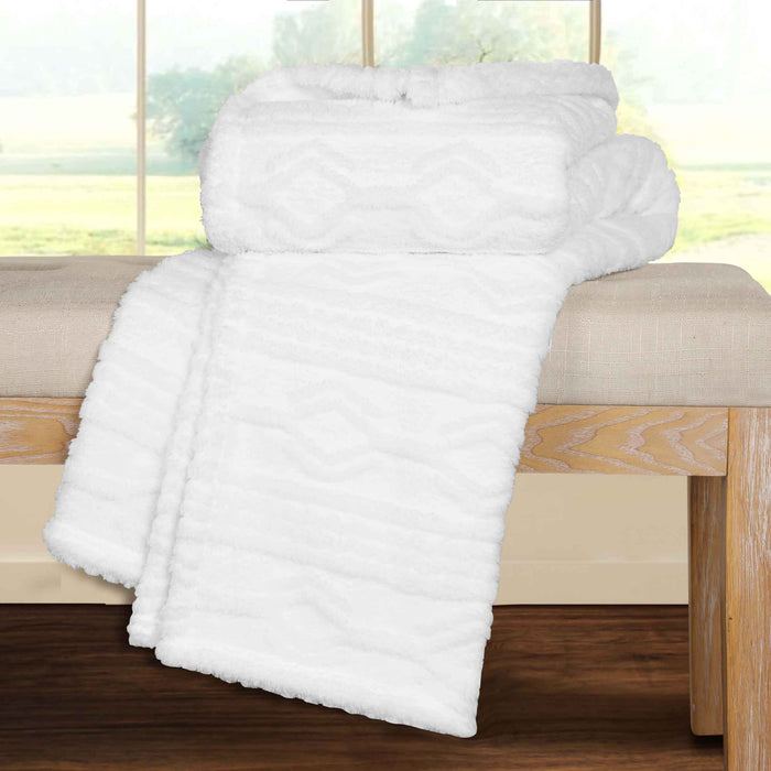 Arctic Boho Jacquard Plush Fleece Blanket