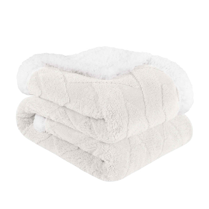 Nuuk Reversible Jacquard Lattice Plush Sherpa Fleece Blanket