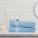 Kendell Egyptian Cotton 2 Piece Bath Sheet Set with Dobby Border - Winter Blue