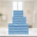 Kendell Egyptian Cotton 12 Piece Solid Towel Set - WinterBlue