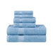 Kendell Egyptian Cotton 6 Piece Towel Set with Dobby Border - Winter Blue