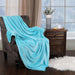 Fleece Plush Medium Weight Fluffy Decorative Blanket Or Throw - Winter Blue