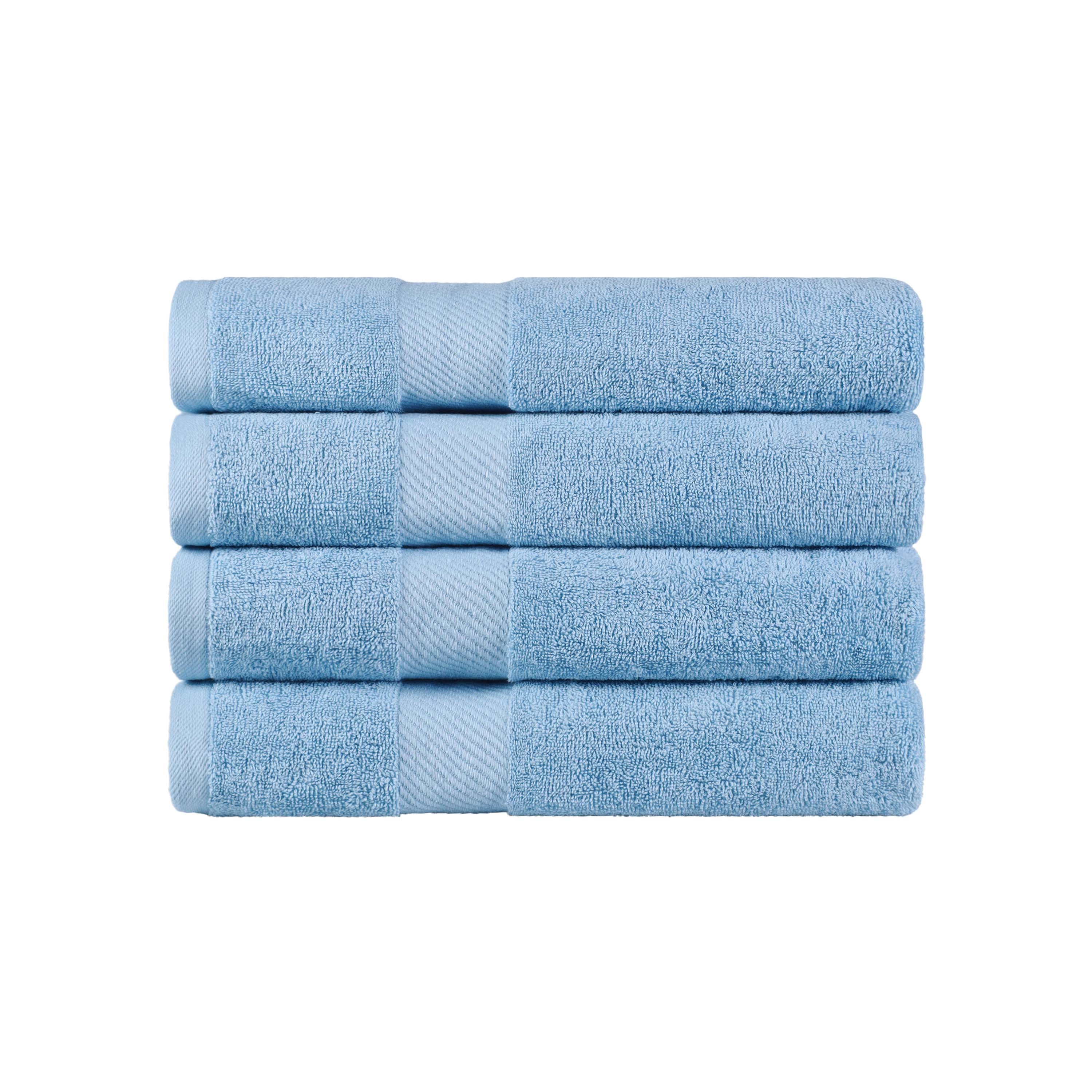 Kendell Egyptian Cotton 4 Piece Bath Towel Set with Dobby Border - Blue Nile Mills