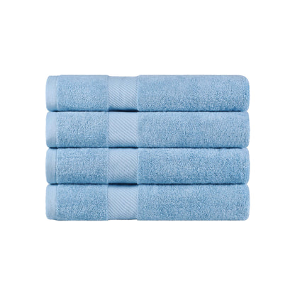 Kendell Egyptian Cotton 4 Piece Bath Towel Set with Dobby Border - Blue Nile Mills