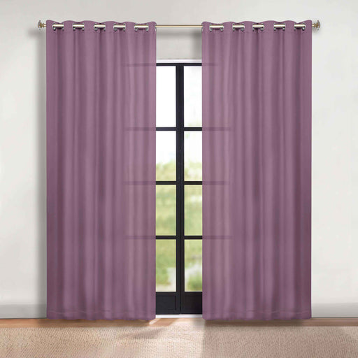 Solid Machine Washable Room Darkening Blackout Curtains, Set of 2 - Wisteria