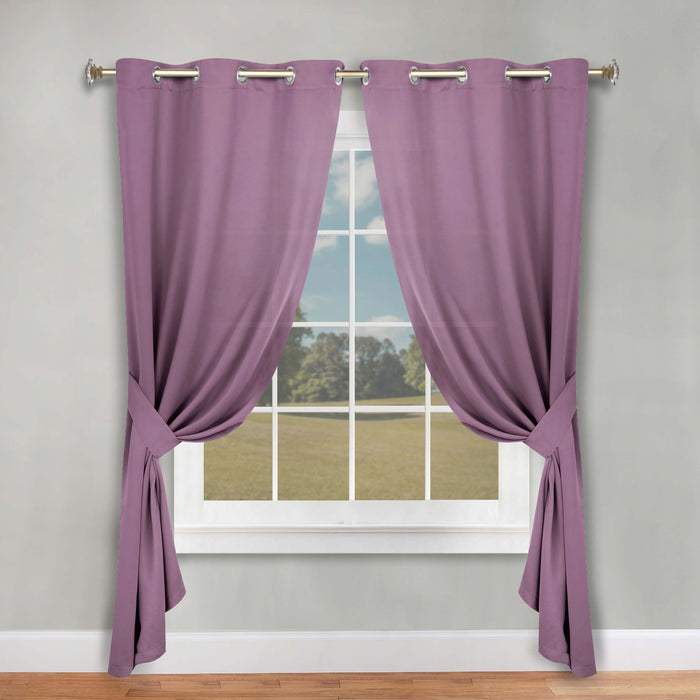 Solid Machine Washable Room Darkening Blackout Curtains, Set of 2 - Blue Nile Mills