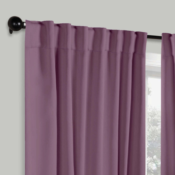 Solid Room Darkening Blackout Curtains with Back Tabs, Set of 2