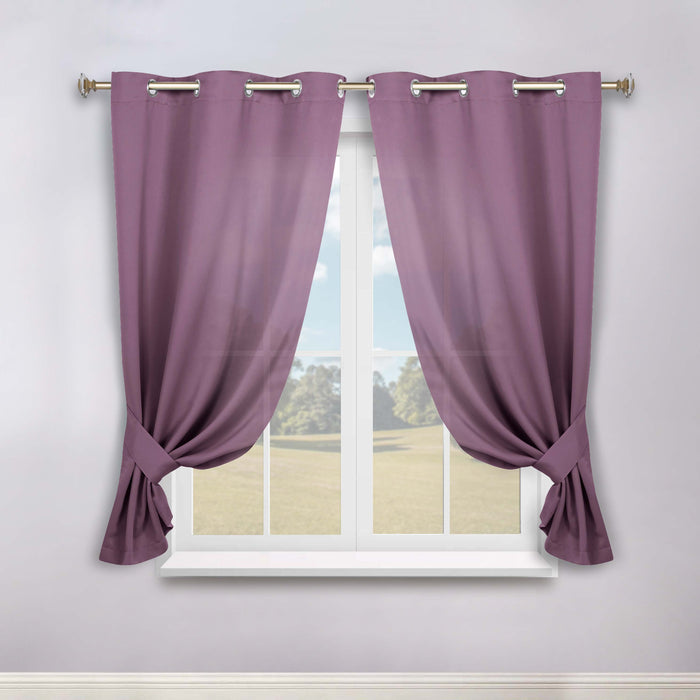 Solid Machine Washable Room Darkening Blackout Curtains, Set of 2 - Blue Nile Mills