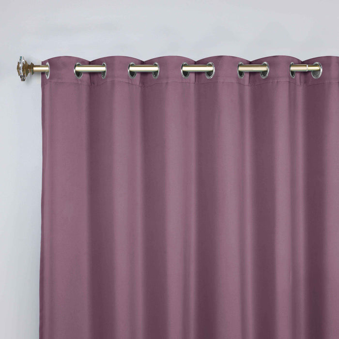 Solid Machine Washable Room Darkening Blackout Curtains, Set of 2 - Wisteria