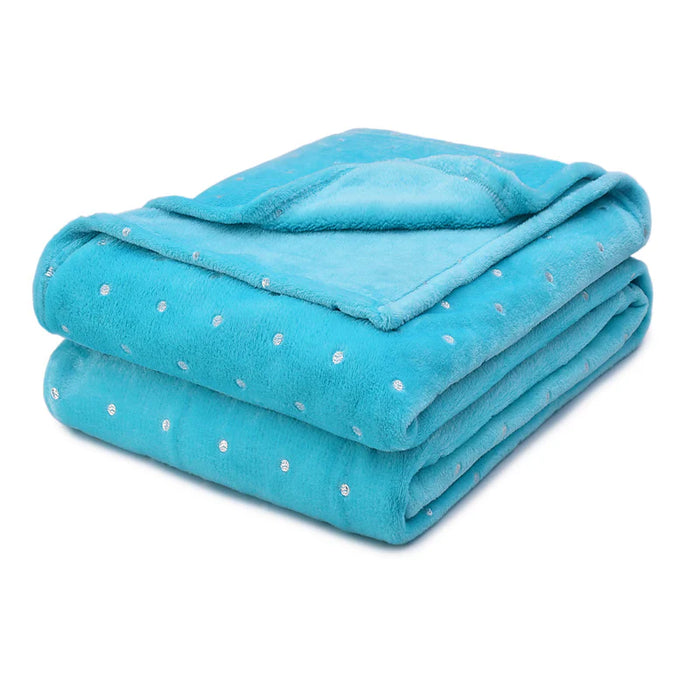 Fleece Plush Medium Weight Fluffy Soft Decorative Blanket Or Throw - WinterBlue