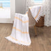 Tropical Cabana Stripe Fouta 2 Piece Beach Towel with Tassels - Yellow