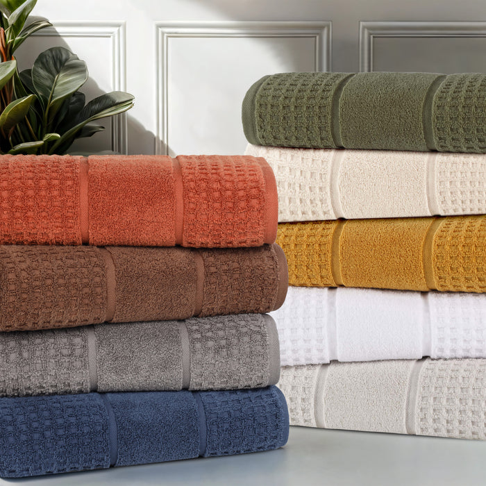 Zero Twist Cotton Waffle Honeycomb Soft Absorbent Hand Towel Set of 6