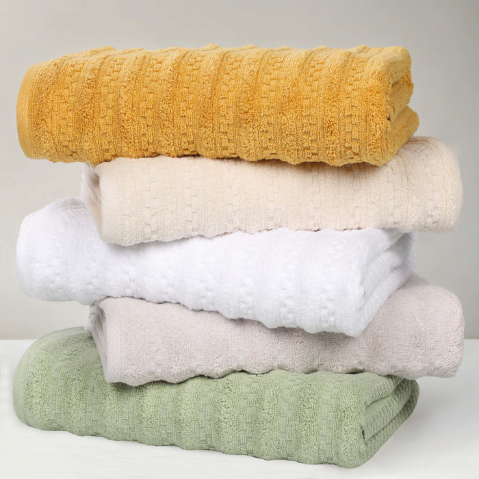 Zuma Zero Twist Cotton Medium Weight Soft Absorbent 6 Piece Towel Set