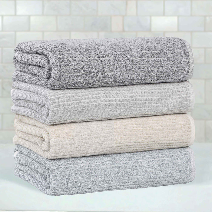 Destin Cotton Blend Solid Ribbed Design 12 Piece Towel Set