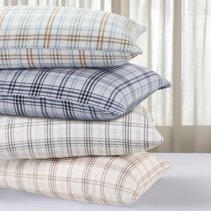 Plaid Flannel Cotton Classic Farmhouse Pillowcases, Set of 2