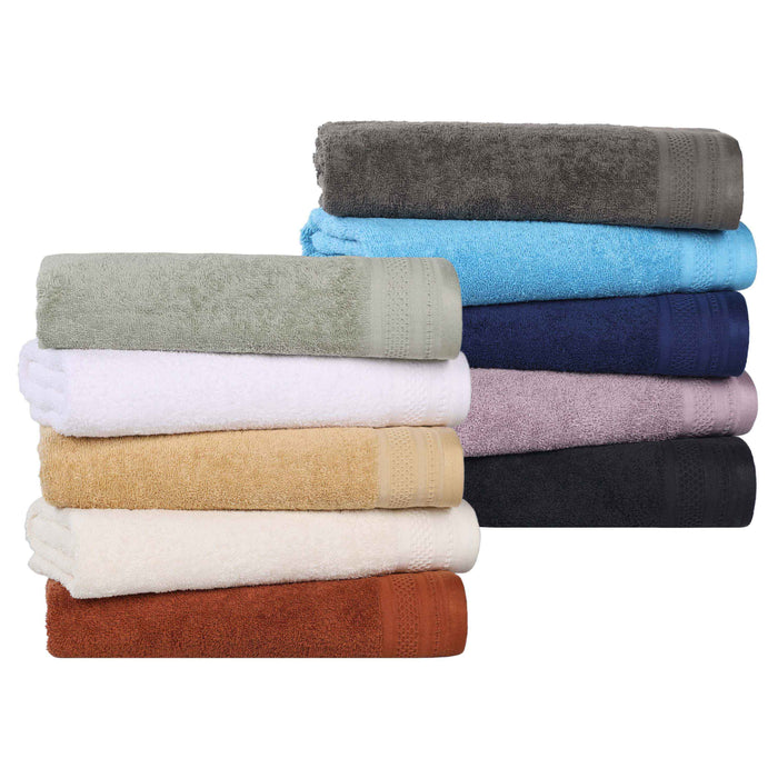 Honeycomb Textured Waffle Border Luxury Cotton 6 Piece Towel Set