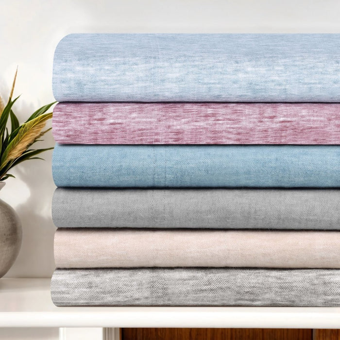 Melange Flannel Cotton Two-Toned Brushed Deep Pocket Sheet Set