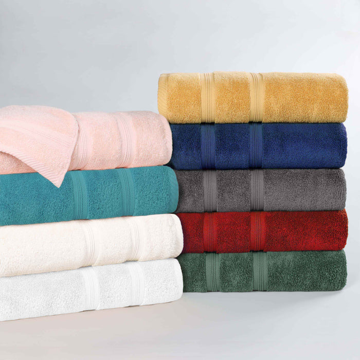 Smart Dry Zero Twist Medum Weight Cotton Solid Bath Towels, Set of 4