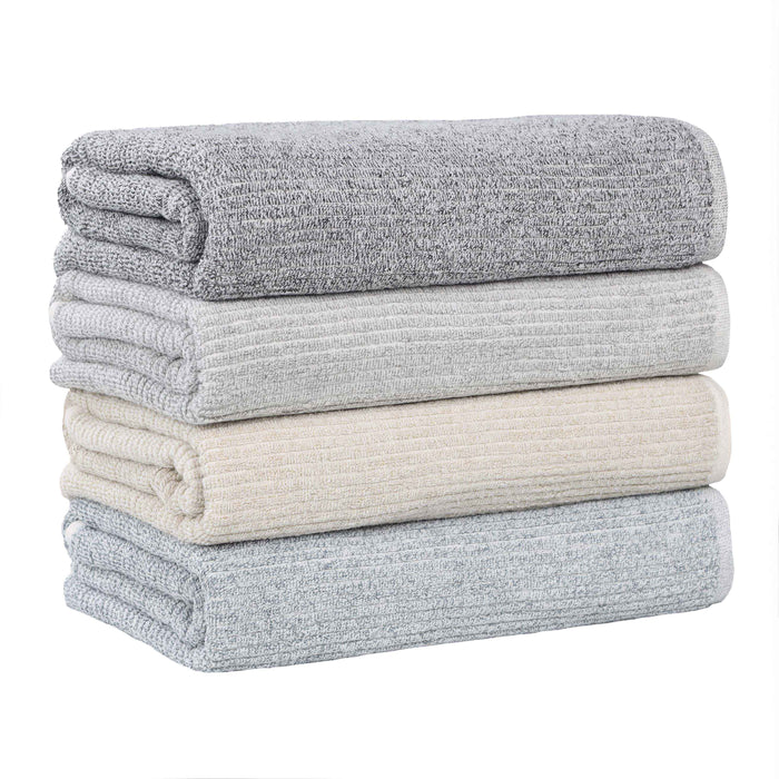 Destin Cotton Blend Solid Ribbed Design 9 Piece Towel Set