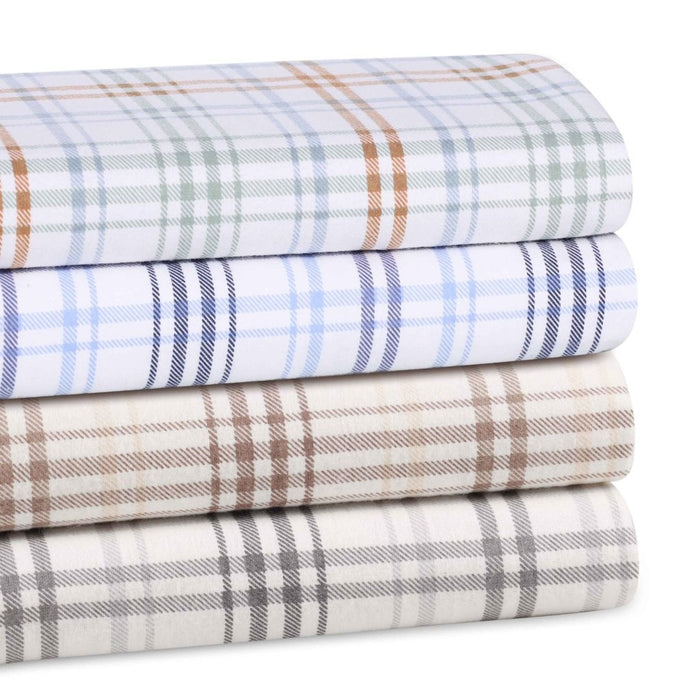 Plaid Flannel Cotton Classic Farmhouse Deep Pocket Bed Sheet Set