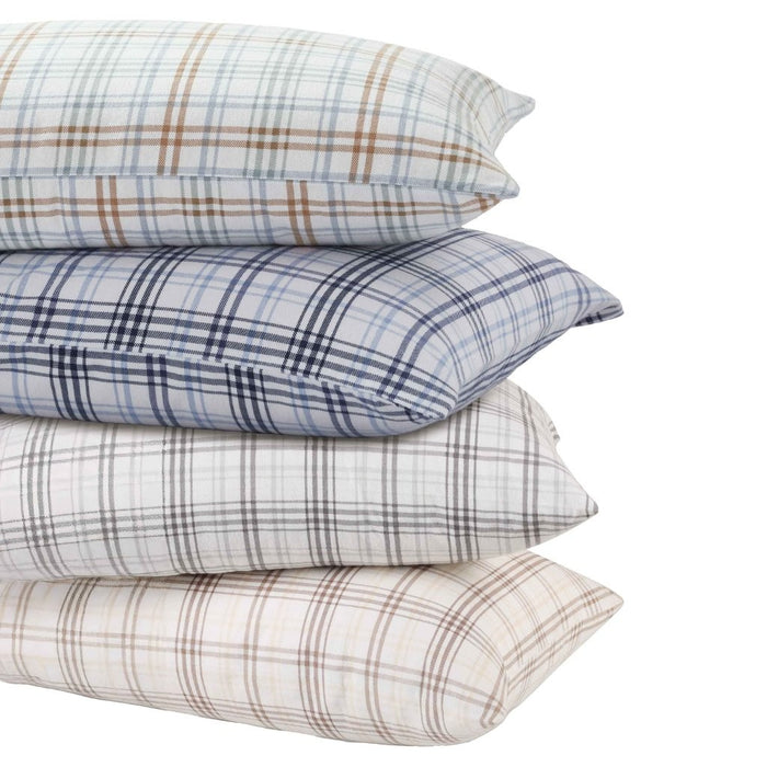 Plaid Flannel Cotton Classic Farmhouse Pillowcases, Set of 2