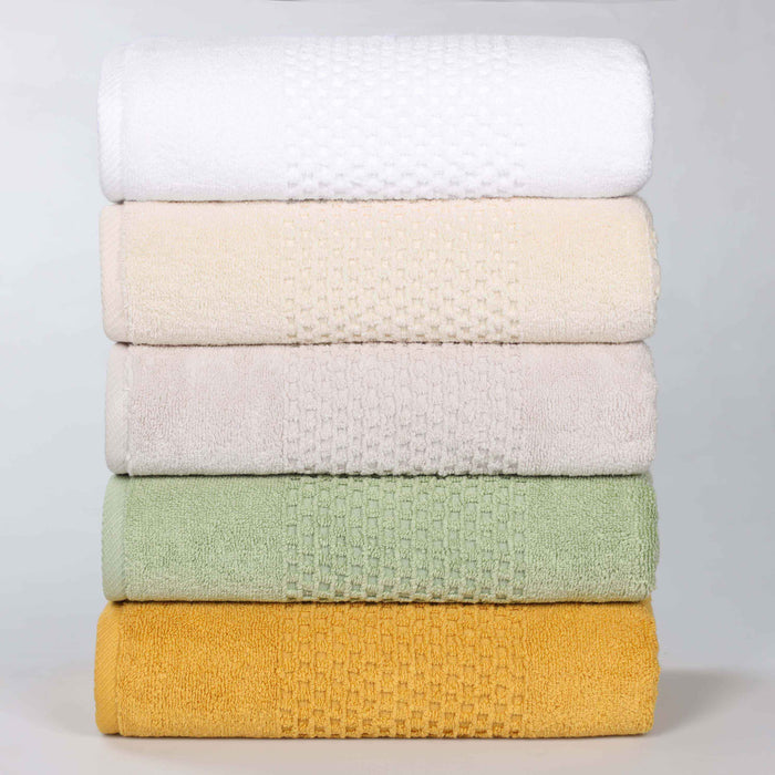 Playa Zero Twist Cotton Solid Waffle Textured Hand Towels, Set of 6