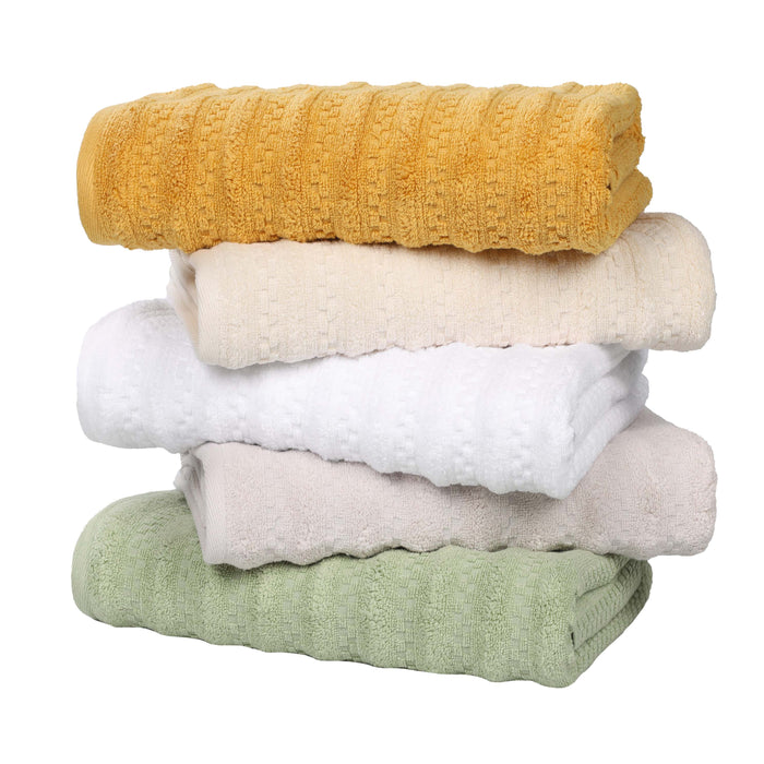 Zuma Zero Twist Cotton Medium Weight Soft Absorbent 6 Piece Towel Set