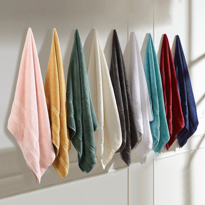 Smart Dry Zero Twist Cotton Solid Washcloth Face Towels, Set of 12