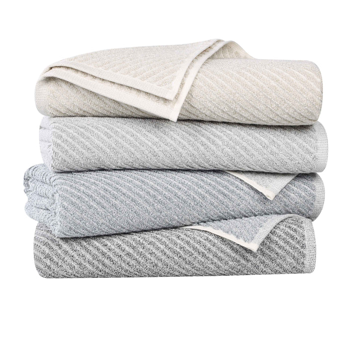 Amelia Cotton Blend Medium Weight Diagonal Stripes 9 Piece Towel Set