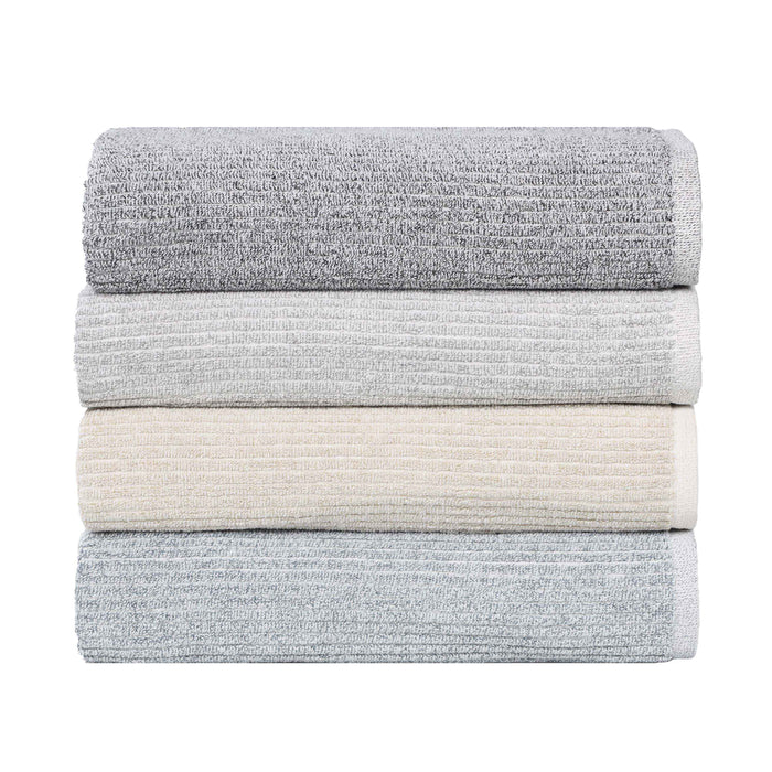 Destin Cotton Blend Solid Ribbed Design 12 Piece Towel Set