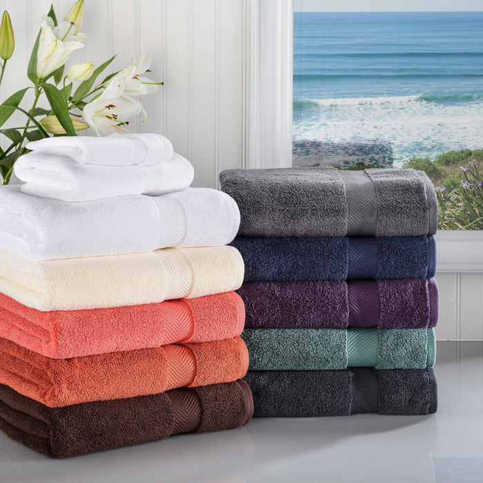 Zero Twist Cotton Ultra-Soft Absorbent Assorted 12 Piece Towel Set