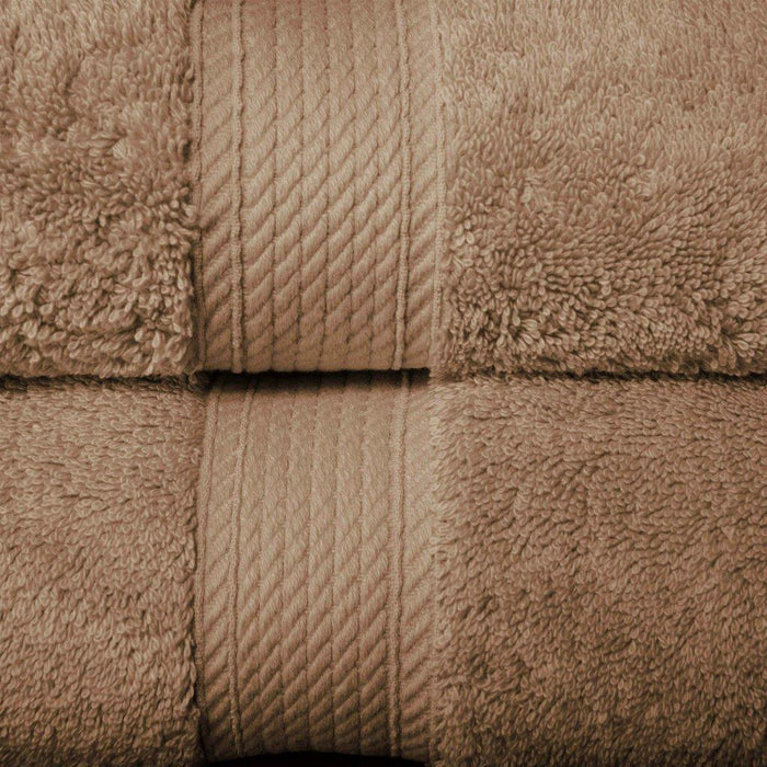 Egyptian Cotton Pile Plush Heavyweight Absorbent 3 Piece Towel Set - Chocolate