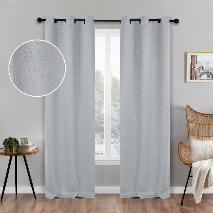 Zuri Textured Blackout Curtain Set of 2 Panels - Platinum