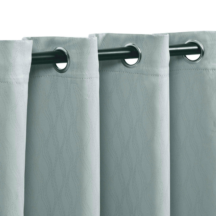 Zuri Textured Blackout Curtain Set of 2 Panels - Sea Foam