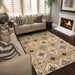 Aurora Hexagon Medallion Geometric Area Rug or Runner - Cream