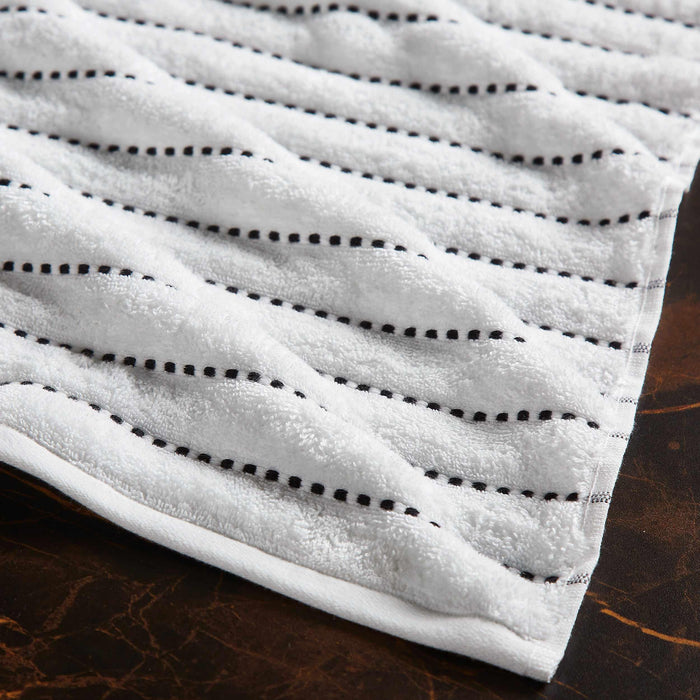 Organic Cotton Wave Plush Stripe 2 Piece Bath Sheet Towel Set