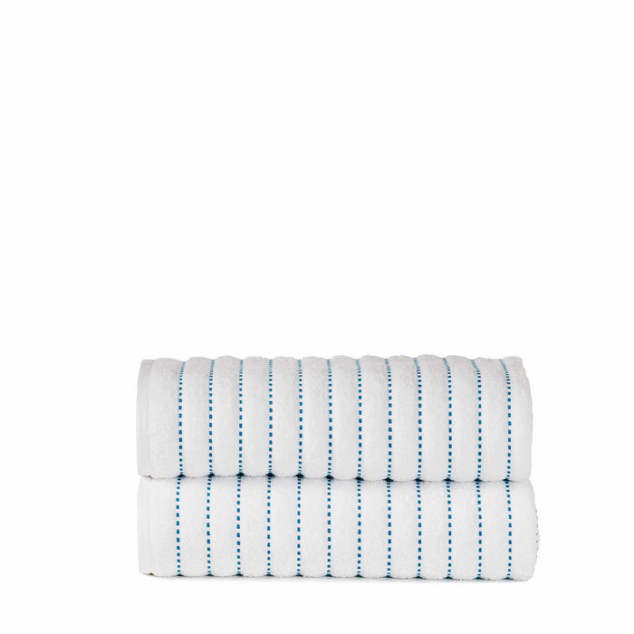 Organic Cotton Wave Plush Stripe 2 Piece Bath Sheet Towel Set