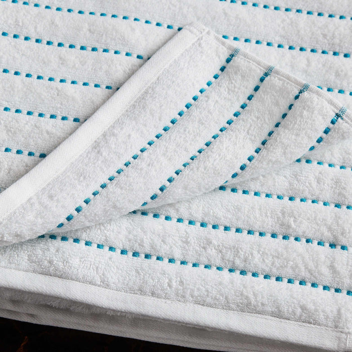 Organic Cotton Wave Plush Stripe 2 Piece Bath Sheet Towel Set