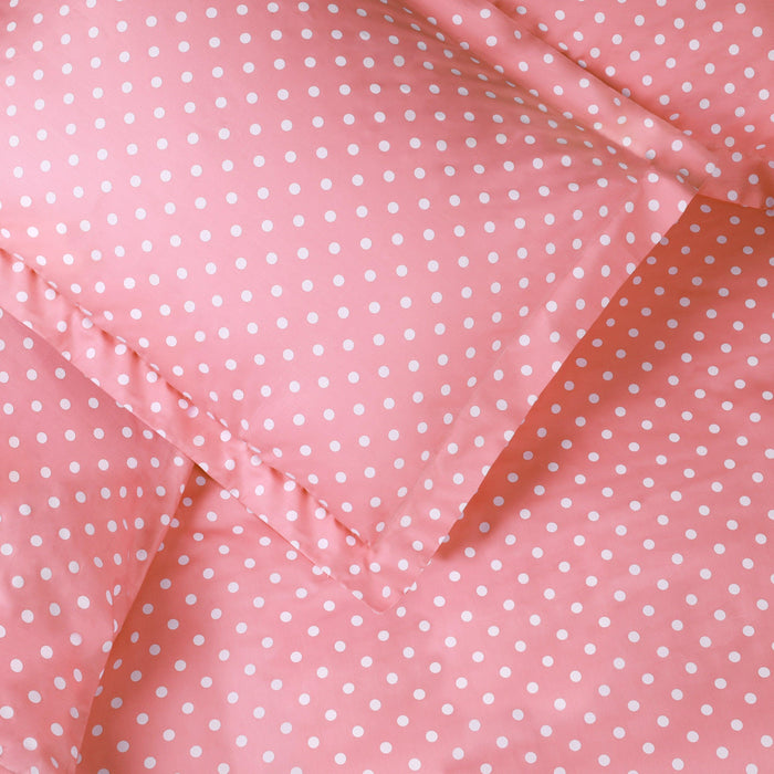 600 Thread Count Cotton Blend Polka Dot Duvet Cover Set - Pink
