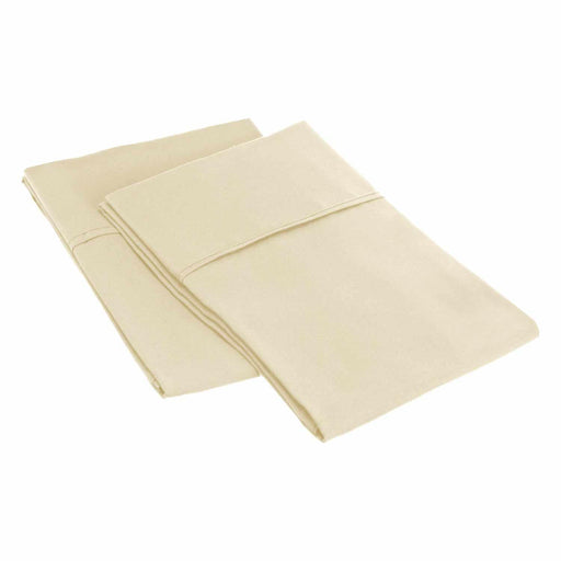 2 Piece Microfiber Wrinkle Resistant Solid Pillowcase Set - Beige