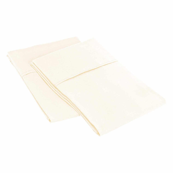 2 Piece Microfiber Wrinkle Resistant Solid Pillowcase Set - Ivory