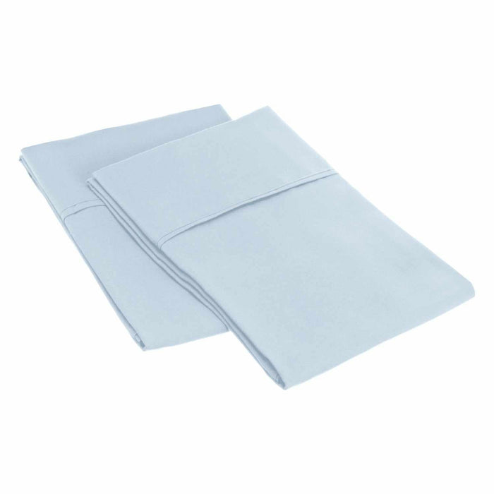 2 Piece Microfiber Wrinkle Resistant Solid Pillowcase Set - LightBlue