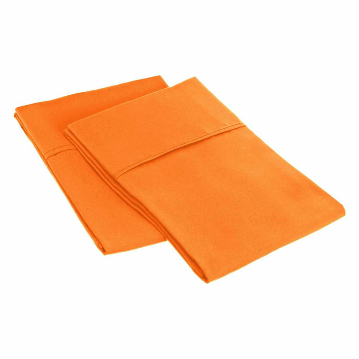 2 Piece Microfiber Wrinkle Resistant Solid Pillowcase Set - Orange