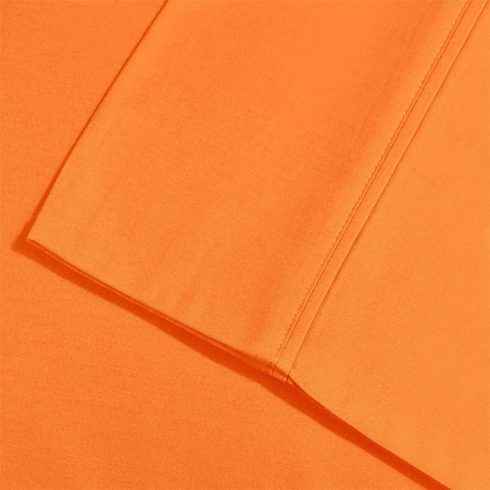 2 Piece Microfiber Wrinkle Resistant Solid Pillowcase Set - Orange