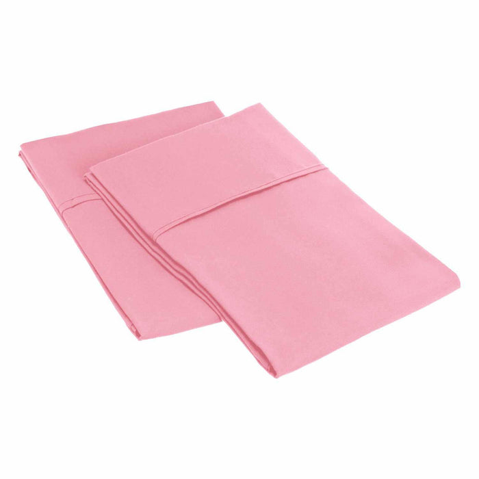 2 Piece Microfiber Wrinkle Resistant Solid Pillowcase Set - Pink