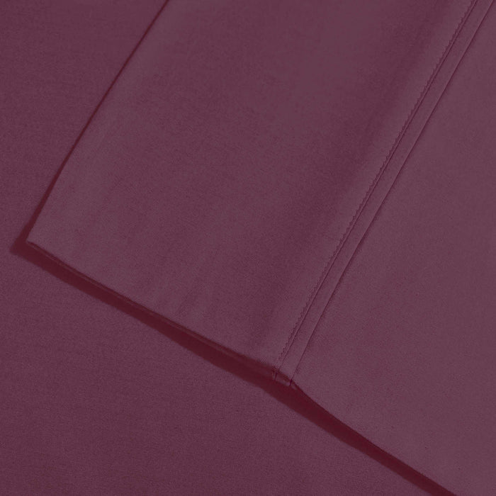 2 Piece Microfiber Wrinkle Resistant Solid Pillowcase Set - Plum