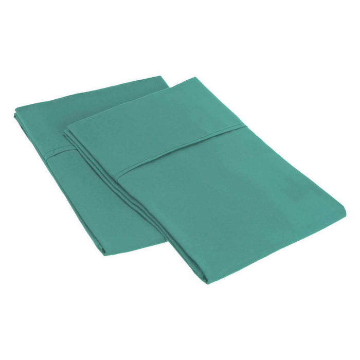 2 Piece Microfiber Wrinkle Resistant Solid Pillowcase Set - Teal