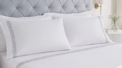 Harrison Cotton Greek Key Embroidered Deep Pocket Bed Sheet Set