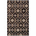 Aurora Hexagon Medallion Geometric Area Rug or Runner - Black