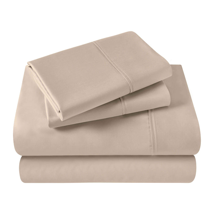 Egyptian Cotton 400 Thread Count Solid Deep Pocket Sheet Set - Tan